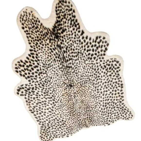 Leopard Print Area Rug,Faux Cowhide Hide Skin Rug Animal Printed Mat Carpet